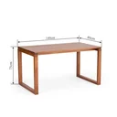 Ver imagem 3 de Mesa de Jantar 4 Lugares Retangular Madeira Maciça Craft Marrom/Garapa