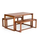 Ver imagem 5 de Mesa de Jantar 4 Lugares Retangular Madeira Maciça Craft Marrom/Garapa