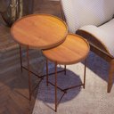 Ver imagem 2 de Conjunto Mesas Laterais Aqua Imcal Nature Cobre Redonda Sala de Estar