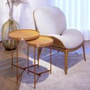 Ver imagem 1 de Conjunto Mesas Laterais Aqua Imcal Nature Cobre Redonda Sala de Estar