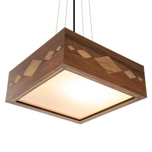 Luminária Decorativa Madeira Pendente Maresias Nog 45cm:Pau Ferro
