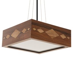Luminária Decorativa Madeira Pendente Maresias Nog 45cm:Pau Ferro - 8