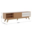 Ver imagem 6 de Rack Bancada 1 Portas 2 Gavetas Veneza - Freijó/off White Matte