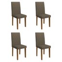 Ver imagem 1 de Kit 4 Cadeiras de Jantar Estofadas 43,5cm Multimóveis Cr50219 Cacau