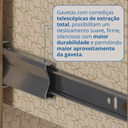 Ver imagem 4 de Módulo de Guarda Roupa 2 Portas 2 Gavetas com Cabideiro Elegance Bege/Angelin