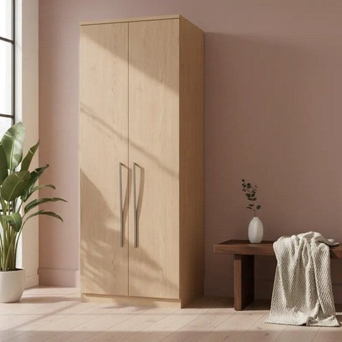 Módulo de Guarda Roupa 2 Portas 2 Gavetas com Cabideiro Elegance Bege/Angelin