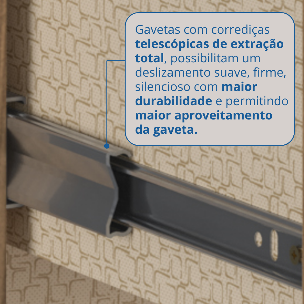 Módulo de Guarda Roupa 2 Portas 2 Gavetas com Cabideiro Elegance  - 8