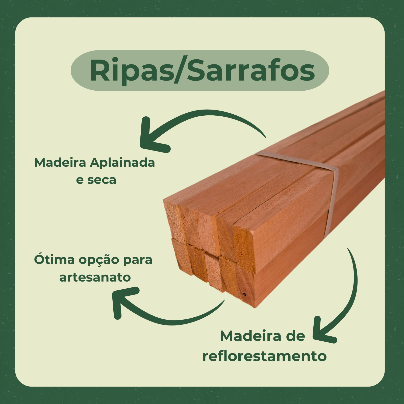 10 Ripas Sarrafos Eucalipto 2x4x50cm Aplainado Artesanato - 5