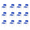 Ver imagem 1 de Kit 12 Cadeira Iso Infantil Creche, Base Branco Azul