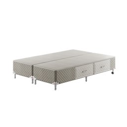 Base Box Gaveta Bipartido Queen Spubio Incofal Marrom Claro 158x198x35cm - 2