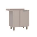 Ver imagem 1 de Balcão Canto Reto 95cm 1 Porta com Tampo Stylo Luciane Móveis Cinammon