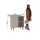 Ver imagem 5 de Balcão Canto Reto 95cm 1 Porta com Tampo Stylo Luciane Móveis Cinammon