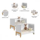 Ver imagem 2 de Quarto Bebê Completo Berço Vira Cama e Comoda Trocador 3 Gavetas Doce Sonho Qmovi