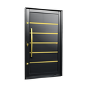Ver imagem 1 de Porta Pivotante Alumínio Lambril Premium c/Pux.e.Elite Preto Gold 216x120 Brimak