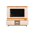 Ver imagem 3 de Rack Bancada C/ Painel P/ Tv até 75 Polegadas Nadine Led e Nichos 220x196cm Off White/freijó - Dj