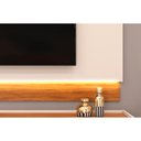 Ver imagem 7 de Rack Bancada C/ Painel P/ Tv até 75 Polegadas Nadine Led e Nichos 220x196cm Off White/freijó - Dj