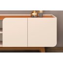 Ver imagem 4 de Rack Bancada C/ Painel P/ Tv até 75 Polegadas Nadine Led e Nichos 220x196cm Off White/freijó - Dj