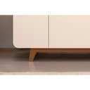 Ver mais imagens de Rack Bancada C/ Painel P/ Tv até 75 Polegadas Nadine Led e Nichos 220x196cm Off White/freijó - Dj