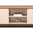 Ver imagem 5 de Rack Bancada C/ Painel P/ Tv até 75 Polegadas Nadine Led e Nichos 220x196cm Off White/freijó - Dj