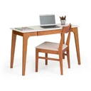 Ver imagem 7 de Escrivaninha Mesa Escritório Club 1 Gaveta 100% MDF 120cm Branco Pérola e Garapa