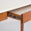 Ver mais imagens de Escrivaninha Mesa Escritório Club 1 Gaveta 100% MDF 120cm Branco Pérola e Garapa