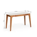 Ver imagem 4 de Escrivaninha Mesa Escritório Club 1 Gaveta 100% MDF 120cm Branco Pérola e Garapa
