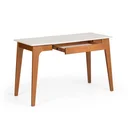 Ver imagem 3 de Escrivaninha Mesa Escritório Madeira Maciça 1 Gaveta Club