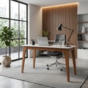 Ver imagem 2 de Escrivaninha Mesa Escritório Club 1 Gaveta 120cm Branco Pérola E Garapa