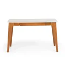 Ver imagem 5 de Escrivaninha Mesa Escritório Club 1 Gaveta 100% MDF 120cm Branco Pérola e Garapa