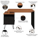 Ver imagem 4 de Mesa para Escritório Escrivaninha Home Office Versa A02 Freijó Preto - Lyam Decor