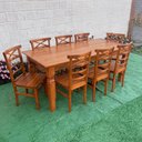Ver mais imagens de Mesa de Jantar Madeira Maciça 200 X 90 com 08 Cadeiras Abc Sudeste Rústico