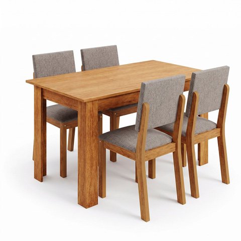 Kit Mesa de Jantar Palace Mel com 4 Cadeiras Bela