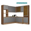 Ver imagem 3 de Armário de Cozinha Completa C Balcão Milla Dusk Carraro Nogal Cinza Titânio