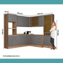 Ver imagem 7 de Armário de Cozinha Completa C Balcão Milla Dusk Carraro Nogal Cinza Titânio
