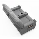 Ver imagem 3 de Poltrona do Papai Reclinável Sala de Cinema 2 Lugares Manual Baú Usb Linho Cinza