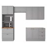 Cozinha Completa Americana (2 Aéreos, 1 Balcão, 1 Paneleiro) 4 Peça Cinza - Henn - 6