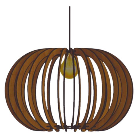 Luminária Teto tipo Pendente DEUSA MDF Completa -:MDF Marrom