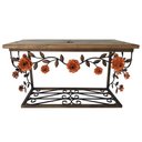 Ver imagem 5 de Bancada de Madeira e Ferro com Rosas em Verniz Para Banheiros Libertas Rosas Artesanato Bancada Rosa