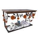 Ver imagem 4 de Bancada de Madeira e Ferro com Rosas em Verniz Para Banheiros Libertas Rosas Artesanato Bancada Rosa