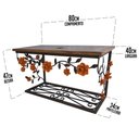 Ver imagem 2 de Bancada de Madeira e Ferro com Rosas em Verniz Para Banheiros Libertas Rosas Artesanato Bancada Rosa