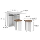 Ver imagem 5 de Conjunto de Mesa Balcão Dobrável com 2 Banquetas Branco
