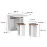 Conjunto de Mesa Balcão Dobrável com 2 Banquetas Branco - 5