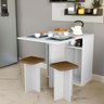 Conjunto de Mesa Balcão Dobrável com 2 Banquetas Branco - 1