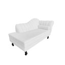 Ver imagem 4 de Recamier Decorativo Divã Amsterdã 147cm Lado Esquerdo Couro Branco
