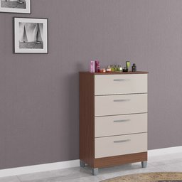 Cômoda 4 Clara Gavetas Cappuccino/ Off White com Pés para Quarto - 2