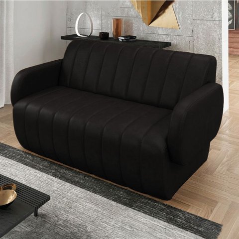 Sofá 2 Lugares Decorativo 148cm Túlio Madeira Sintético Pu K01 - D’Rossi