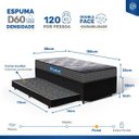 Ver imagem 4 de Cama Box Baú com Colchão de Espuma D60 Double Face Guarda Costas Comfort Force Probel + Auxiliar
