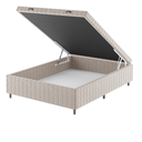 Ver imagem 1 de Base Box Bau Casal Ravena (43x138x188cm) Turkey Creme- Casa Giulia