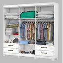Ver imagem 2 de Guarda Roupa Hercúles com Espelho e Pés Branco - Carioca