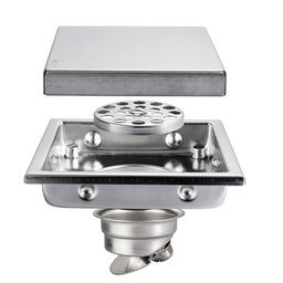 Ralo Invisível Tampa Oculta Aço Inox 304 Anti Odor 10x10cm - 1